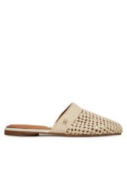 Tommy Hilfiger Klapki Crochet Mule FW0FW08413 Écru. Klapki damskie Tommy Hilfiger, bez wzorów, ze skóry, bez obcasa, bez zapięcia. Za 349.99 zł.