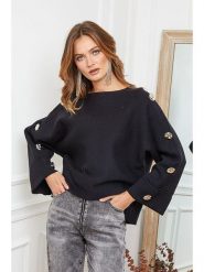 Joséfine Sweter "Marole" w kolorze czarnym rozmiar: L. Czarne swetry klasyczne damskie Joséfine, l, bez kołnierzyka. Za 177.95 zł.