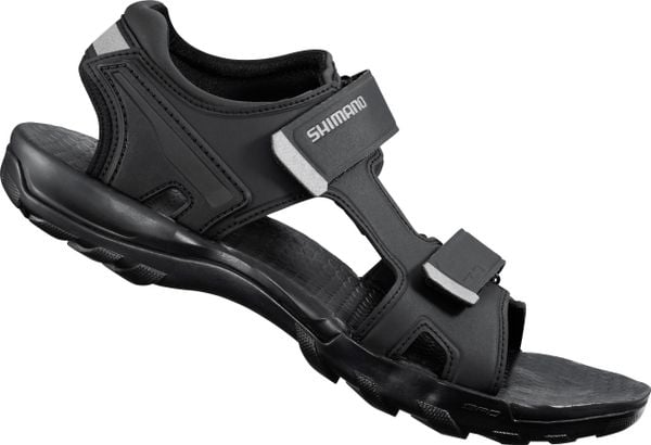 Sandały rowerowe SH-SD5L. Czarne sandały damskie Shimano, bez wzorów, z gumy, bez obcasa, bez zapięcia. Za 519.00 zł.