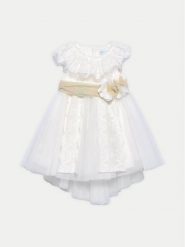 Abel & Lula Sukienka elegancka 5006 Biały Regular Fit. Białe sukienki dziewczęce Abel & Lula, bez wzorów, z syntetyku, bez ramiączek. Za 259.99 zł.