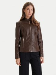 Guess Kurtka z imitacji skóry W6RL52 WL850 Brązowy Regular Fit. Brązowe kurtki damskie Guess, xxl, z aplikacjami, ze skóry, bez kaptura. Za 619.99 zł.