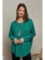 Plume Sweter "Diamond" w kolorze zielonym rozmiar: L. Zielone swetry klasyczne damskie Plume, l, bez kołnierzyka. Za 127.35 zł.