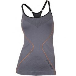 Koszulka damska na ramiączkach jasnoszary S CM10010. Szare koszulki damskie Brubeck, s, bez wzorów, bez kołnierzyka, bez ramiączek. Za 89.00 zł.