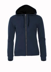 Clique Classic Hoody Full Zip Women – damska bluza z kapturem – dark navy. Niebieskie bluzy damskie CLIQUE, l, bez wzorów, z bawełny, z kapturem. Za 238.33 zł.