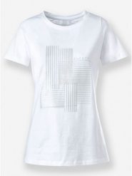 Heine Koszulka w kolorze białym rozmiar: 44. Białe bluzki damskie Heine, bez wzorów, bez kołnierzyka, bez ramiączek. Za 39.99 zł.