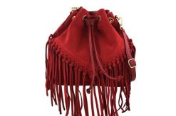 Listonoszka skórzana boho BARBERINI'S czerwona 941-13. Czerwone shopper bag Barberinis, bez wzorów, ze skóry, małe, bez dodatków. Za 223.99 zł.