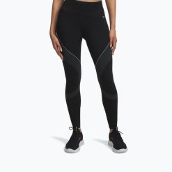 Legginsy Under Armour HeatGear. Czarne legginsy damskie Under Armour, bez wzorów. Za 239.99 zł.