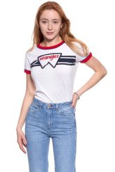 WRANGLER T SHIRT DAMSKI RINGER TEE WHITE W710SEV12 112130909. Białe t-shirty damskie Wrangler, xs, bez wzorów, bez kołnierzyka. Za 69.99 zł.
