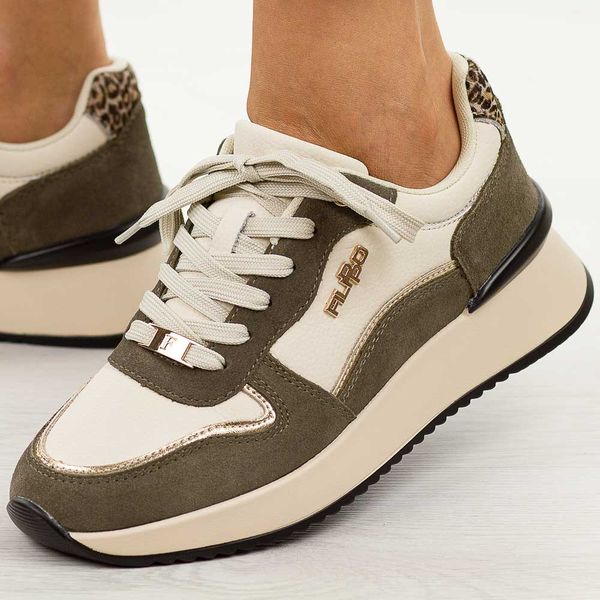 Biało brązowe skórzane półbuty damskie Filippo Dp7103/25. Białe obuwie sportowe damskie Filippo, na jesień, z jeansu, bez zapięcia. Za 269.00 zł.