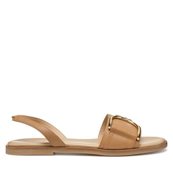 Sandały Geox. Brązowe sandały damskie Geox, bez wzorów, bez obcasa, na płaskiej podeszwie, bez zapięcia. Za 519.99 zł.