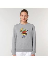 WOOOP Bluza "Burger greeting" w kolorze szarym rozmiar: L. Szare bluzy damskie Wooop, l, bez wzorów, bez kaptura. Za 100.99 zł.