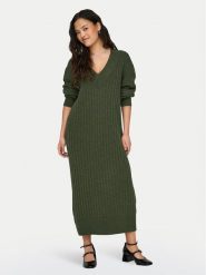 ONLY Sukienka dzianinowa New Tessa 15236372 Zielony Relaxed Fit. Zielone sukienki damskie Only, bez wzorów, z dzianiny, bez ramiączek. Za 99.99 zł.