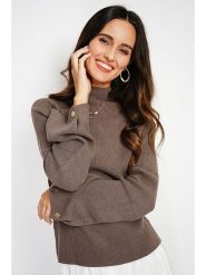 C& Jo Sweter w kolorze szarobrązowym rozmiar: 38. Brązowe swetry klasyczne damskie C& Jo, z kaszmiru, bez kołnierzyka. Za 152.98 zł.