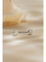 DIAMANTA Złote kolczyki-wkrętki "Round Stud" z diamentami rozmiar: onesize. Szare kolczyki damskie DIAMANTA, z diamentem, złote. Za 752.99 zł.