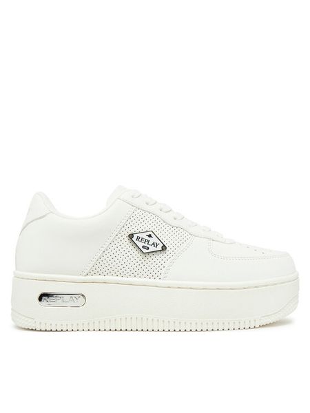 REPLAY Sneakersy GWZ5O.000.C0018S Biały. Białe obuwie sportowe damskie Replay, ze skóry, bez zapięcia. Za 239.99 zł.