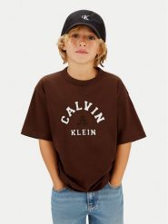 Calvin Klein Jeans T-Shirt Varsity Graphic IB0IB02637 Brązowy Regular Fit. Brązowe t-shirty i koszulki chłopięce Calvin Klein Jeans, bez wzorów, z bawełny, bez kołnierzyka, bez ramiączek. Za 129.99 zł.