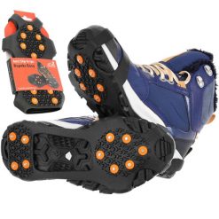 Nakładki antypoślizgowe raczki turystyczne na buty Rapeks Easy. Brązowe obuwie trekkingowe damskie RAPEKS, bez zapięcia. Za 47.99 zł.