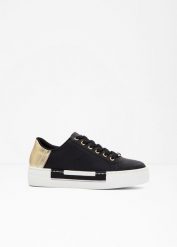 Sneakersy Rieker na podeszwie platformie. Czarne obuwie sportowe casual damskie bonprix. Za 249.99 zł.