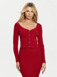 Guess Kardigan W5RR08 Z2V62 Czerwony Regular Fit. Czerwone kardigany damskie Guess, s, z aplikacjami, z wiskozy. Za 219.99 zł.