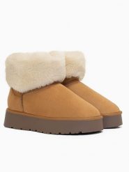 Blackfield Botki zimowe "Olivia" w kolorze jasnobrązowym rozmiar: 39. Brązowe botki damskie Blackfield, na zimę, bez obcasa, bez zapięcia. Za 191.88 zł.