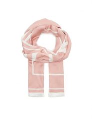 Calvin Klein Szal Logo K60K610814 Różowy. Czerwone szaliki damskie Calvin Klein, bez wzorów. Za 329.99 zł.