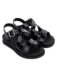 Zaxy Sandały "Plena" w kolorze czarnym na koturnie rozmiar: 41/42. Czarne sandały damskie Zaxy, bez wzorów, z otwartym noskiem, bez obcasa, na koturnie, bez zapięcia. Za 74.99 zł.