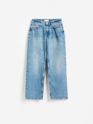 Jeansy wide leg - niebieski. Niebieskie jeansy damskie Reserved. Za 179.99 zł.