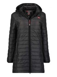 Geographical Norway Płaszcz pikowany "Atika" w kolorze czarnym rozmiar: XXL. Czarne płaszcze damskie Geographical Norway, xxl, z aplikacjami, bez kaptura. Za 179.64 zł.