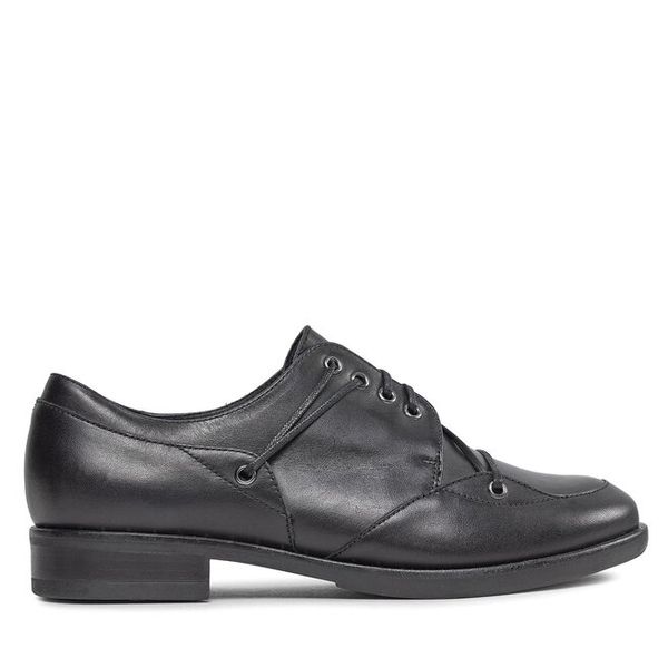 Oxfordy GINO ROSSI. Czarne półbuty damskie Gino Rossi, bez wzorów, bez obcasa, bez zapięcia. Za 379.99 zł.