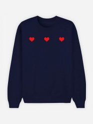WOOOP Bluza "Trois Petits Coeurs" w kolorze granatowym rozmiar: L. Niebieskie bluzy damskie Wooop, l, bez wzorów, z bawełny, bez kaptura. Za 109.78 zł.
