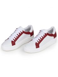Anna Morellini Skórzane sneakersy "Antilina" w kolorze biało-czerwonym rozmiar: 37. Białe obuwie sportowe damskie Anna Morellini, bez zapięcia. Za 294.28 zł.
