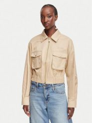 Guess Kurtka przejściowa W6YL20 W2910 Beżowy Regular Fit. Brązowe kurtki damskie Guess, xl, z aplikacjami, z bawełny, bez kaptura. Za 614.99 zł.