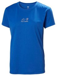 Helly Hansen Koszulka funkcyjna "Skog Graphic Tee" w kolorze niebieskim rozmiar: M. Niebieskie koszulki damskie Helly Hansen, m, bez wzorów, bez kołnierzyka, bez ramiączek. Za 105.38 zł.