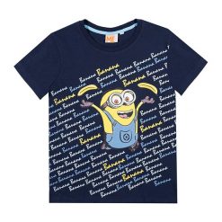 Koszulka "Minions" w kolorze granatowym. Niebieskie t-shirty i koszulki chłopięce Disney & Co, z bawełny, z okrągłym kołnierzem. W wyprzedaży za 25.95 zł.