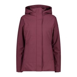Kurtka parka damska z kapturem softshell CMP. Czerwone kurtki sportowe damskie CMP, bez wzorów, z softshellu, z kapturem. Za 640.35 zł.