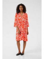 Kaffe Sukienka w kolorze czerwono-białym rozmiar: 42. Czerwone sukienki damskie Kaffe, bez wzorów, z wiskozy, bez ramiączek. Za 126.99 zł.