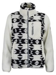 Peak Mountain Kurtka polarowa "Arthur" w kolorze biało-czarnym rozmiar: S. Białe kurtki damskie Peak Mountain, s, bez wzorów, z polaru, bez kaptura. Za 196.70 zł.