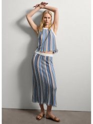 STEFANEL Spódnica w kolorze kremowo-niebieskim rozmiar: M. Niebieskie spódnice damskie Stefanel, na co dzień, m, bez wzorów, midi. Za 260.99 zł.