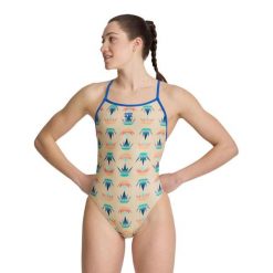 Strój Kąpielowy damski Arena Desert Vibes Swimsuit Booster. Czerwone stroje jednoczęściowe Arena, bez wzorów, z materiału. Za 218.04 zł.