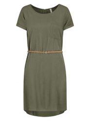 Eight2Nine Sukienka w kolorze khaki rozmiar: XL. Brązowe sukienki damskie Eight2Nine, bez wzorów, ze skóry, bez ramiączek. Za 96.60 zł.