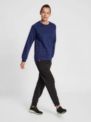 Bluza damska Hummel red Heavy. Niebieskie bluzy damskie Hummel, m, bez wzorów, z bawełny, bez kaptura. Za 168.27 zł.