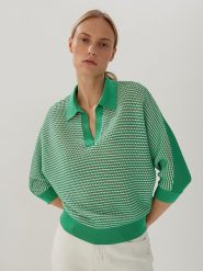 Someday Sweter "Tajour" w kolorze zielonym rozmiar: 38. Zielone swetry klasyczne damskie someday., bez kołnierzyka. Za 149.45 zł.