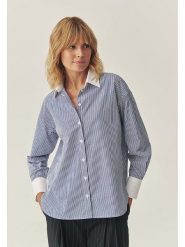 TATUUM Bluzka "Manhattan" w kolorze niebiesko-białym rozmiar: 38. Niebieskie bluzki damskie TATUUM, bez wzorów, z bawełny, bez kołnierzyka, bez ramiączek. Za 144.92 zł.