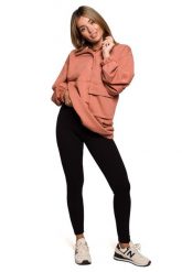 Legginsy z Prążkowanej Dzianiny - Czarne. Czarne legginsy damskie MOE, l, bez wzorów, z bawełny. Za 163.90 zł.