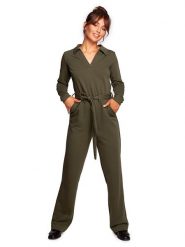 Be Wear Kombinezon w kolorze oliwkowym rozmiar: XXL. Brązowe kombinezony damskie Be Wear, xxl, bez wzorów, z tkaniny, bez kołnierzyka, bez ramiączek, długie. Za 237.17 zł.