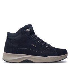 Botki Josef Seibel. Niebieskie botki damskie Josef Seibel, bez obcasa, na płaskiej podeszwie, bez zapięcia. Za 509.99 zł.