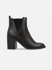 Wrangler Botki "Fioris" w kolorze czarnym rozmiar: 41. Czarne botki damskie Wrangler, eleganckie, bez obcasa, bez zapięcia. Za 224.95 zł.