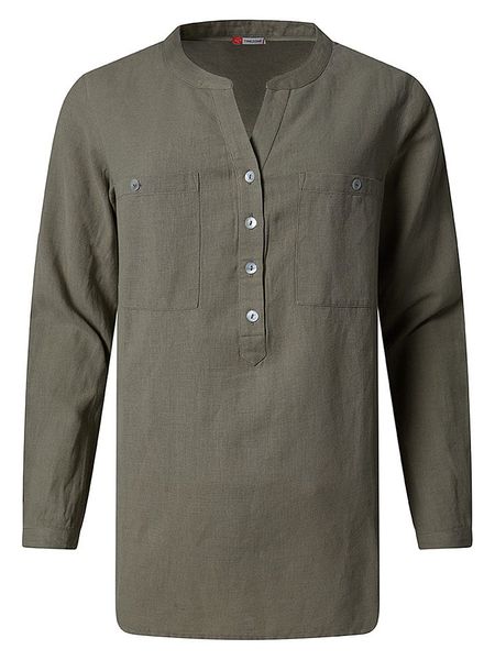 Timezone Bluzka "Henley" w kolorze khaki rozmiar: S. Brązowe bluzki damskie Timezone, s, bez wzorów, z bawełny, bez kołnierzyka, bez ramiączek. Za 110.81 zł.