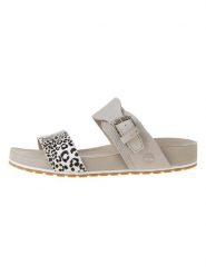 Timberland Skórzane klapki "Malibu Waves 2" w kolorze beżowym rozmiar: 37,5. Brązowe klapki damskie Timberland, bez wzorów, z otwartym noskiem, bez obcasa, bez zapięcia. Za 153.71 zł.