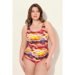 Damskie strój kąpielowy bez miękkich miseczek wypełnienie z przodu. Czerwone stroje jednoczęściowe Ulla Popken, bez wzorów, z elastanu. W wyprzedaży za 149.99 zł.